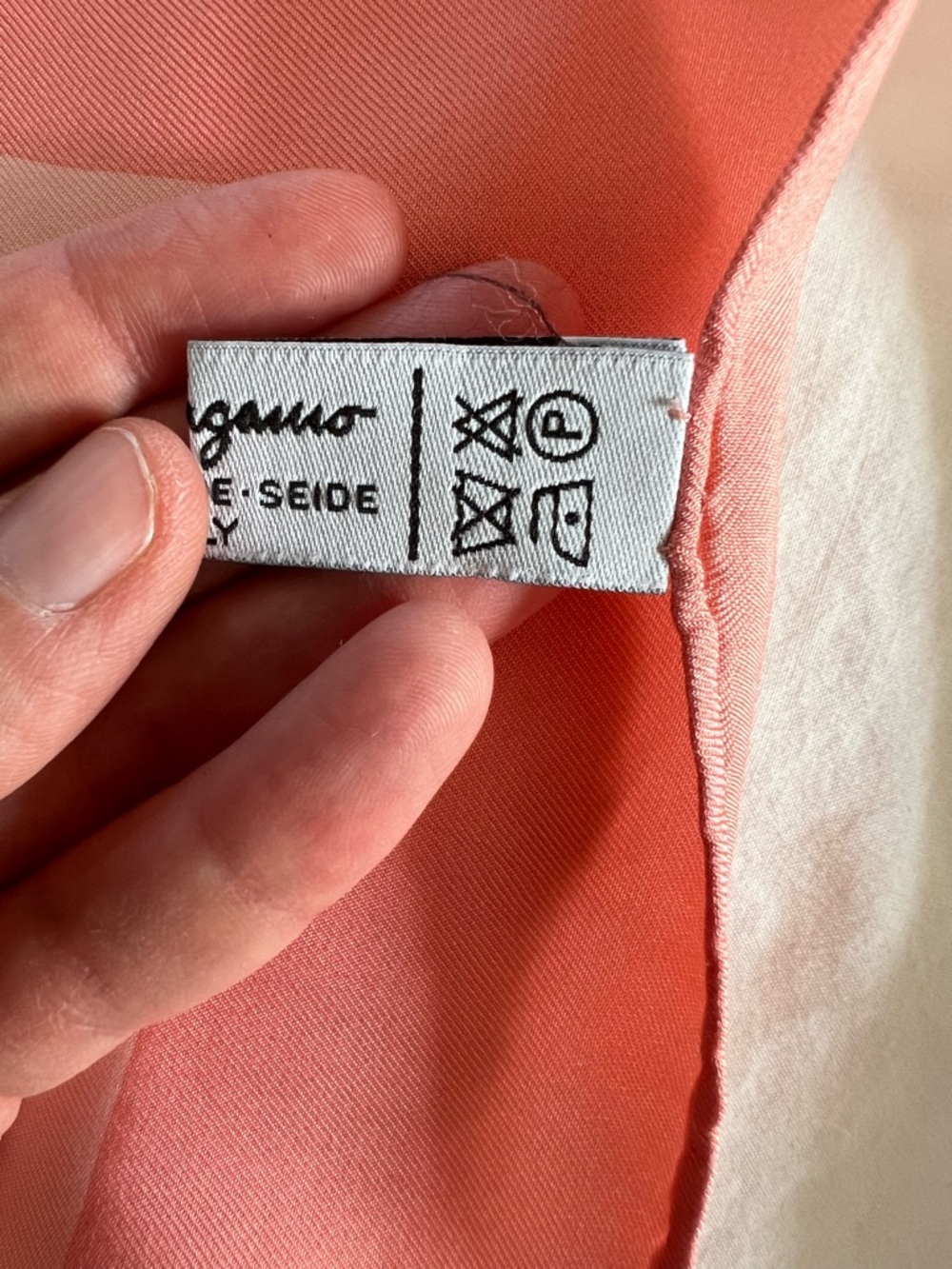 Salvatore Ferragamo Pink Floral Silk Scarf with Yellow and Red Blossoms - Picture 3 of 11
